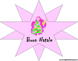 Biglietti di Natale stella con albero