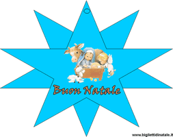 Biglietto Natale stella presepe